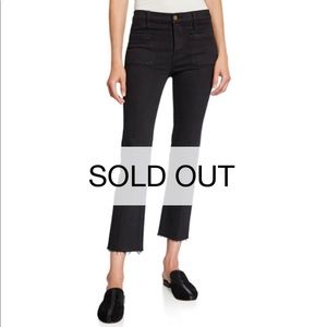 SOLD Frame Denim Le Bardot Straight Raw Hem in Black/Film Noir (Size 30)